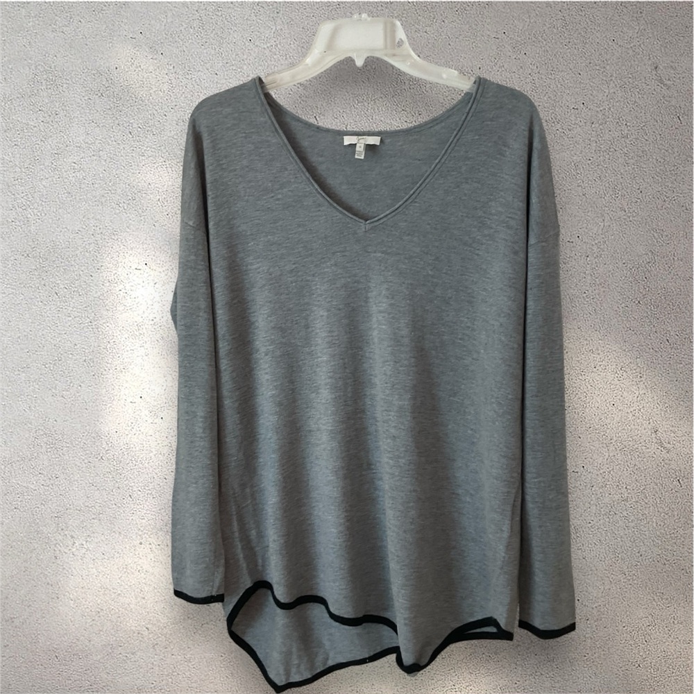 Joie Wool Cashmere Blend Gray Asymmetrical Hem Oversized Tunic Sweater Size S